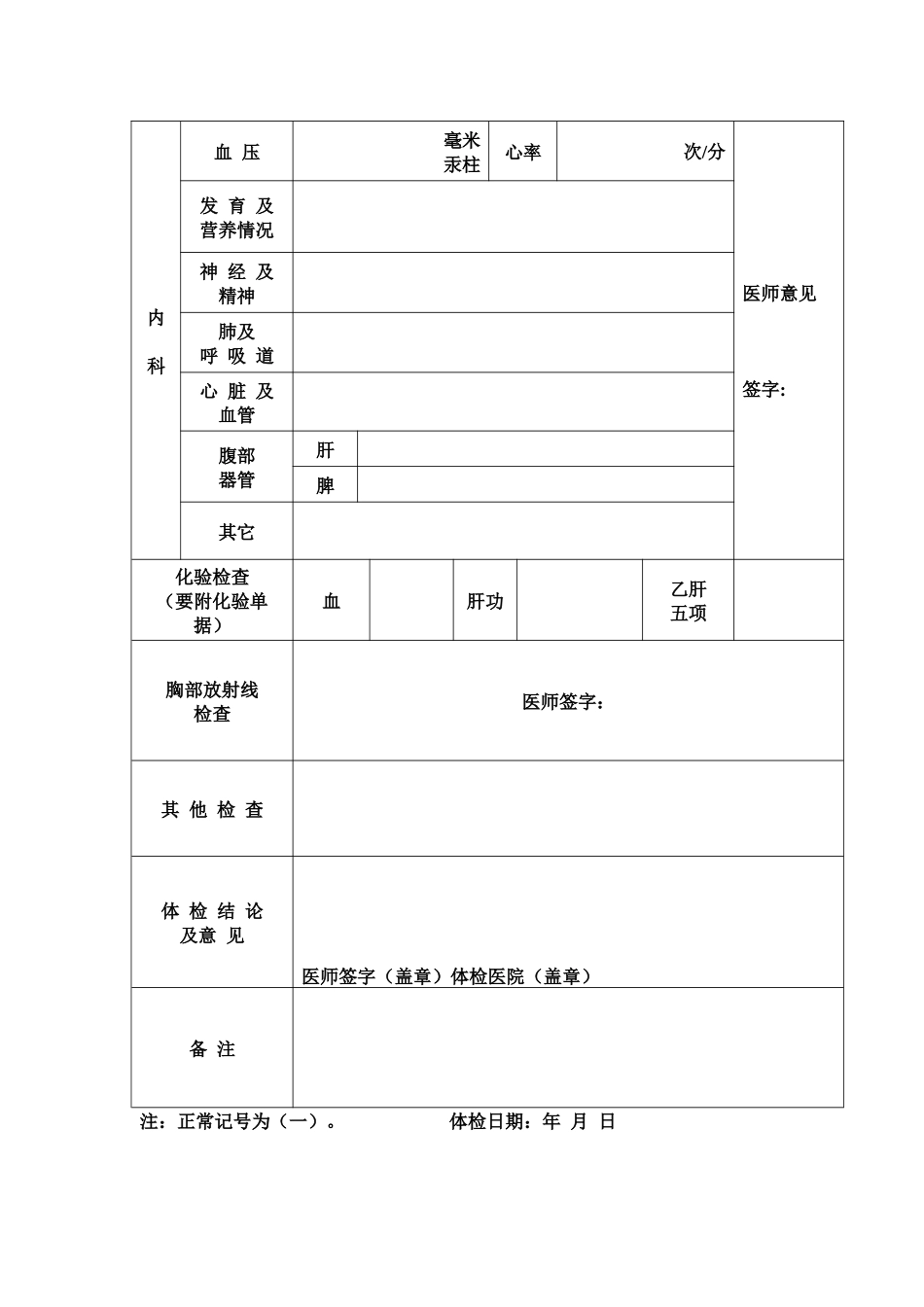 齐鲁医学医院体格检查表_第2页