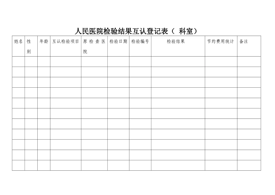 齐鲁医学医院检验结果互认登记表_第1页