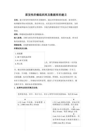 齐鲁医学原发性肝癌组织库及数据库的建立