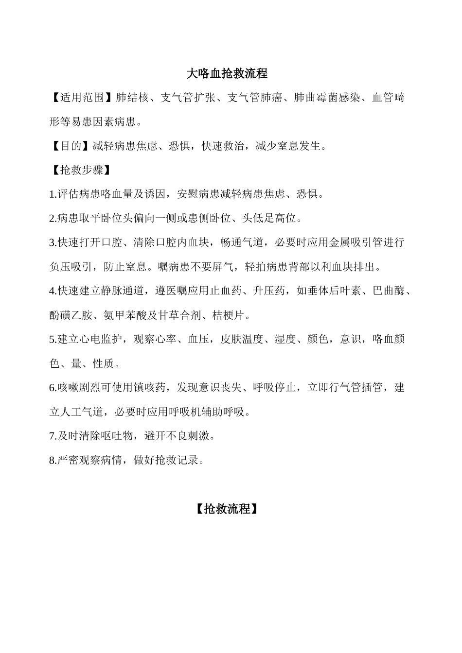 齐鲁医学大咯血抢救流程_第1页