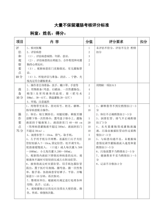 齐鲁医学大量不保留灌肠考核评分标准