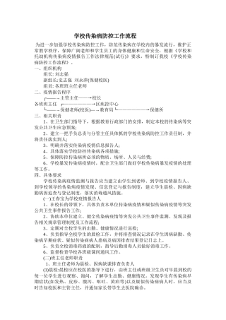 齐鲁医学学校传染病防控工作流程