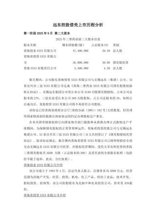齐鲁医学远东线缆借壳上市历程