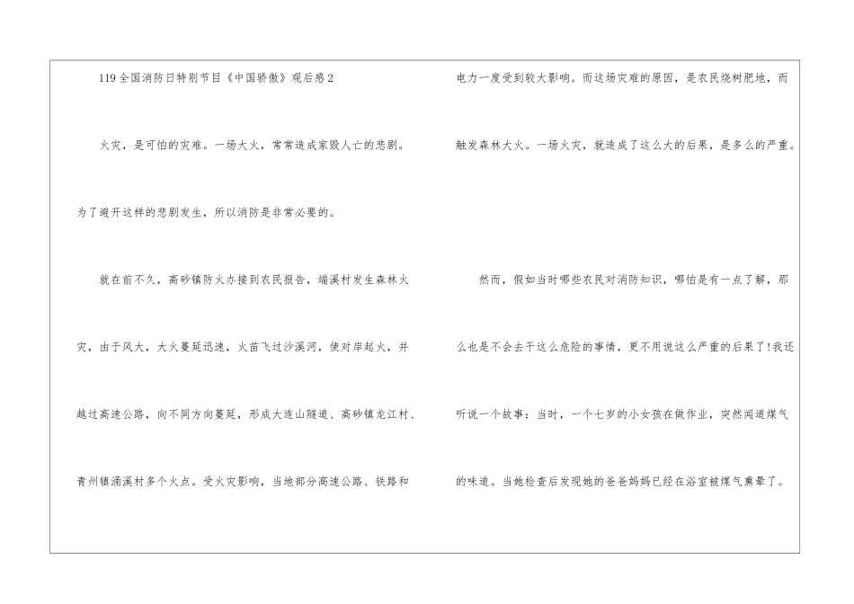 119全国消防日特别节目《中国骄傲》观后感10篇_第3页