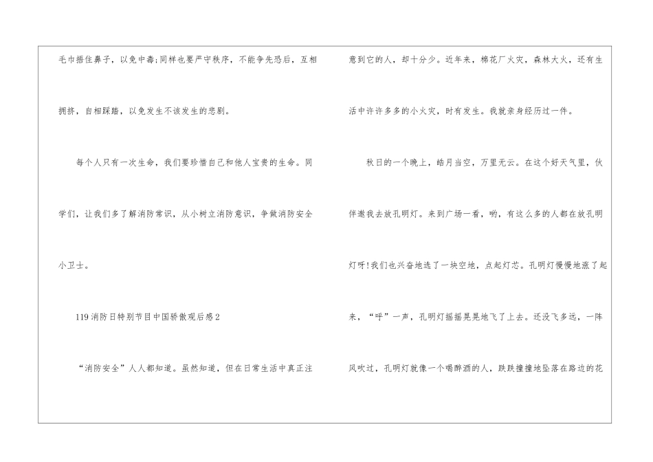 119消防日特别节目中国骄傲观后感10篇2024_第3页