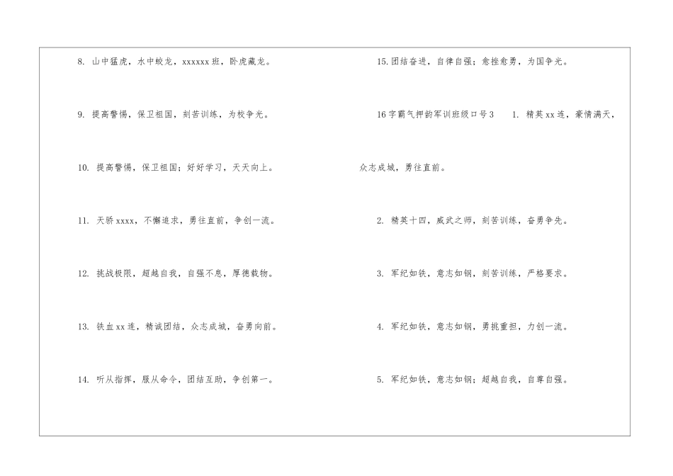 16字霸气押韵军训班级口号_第3页