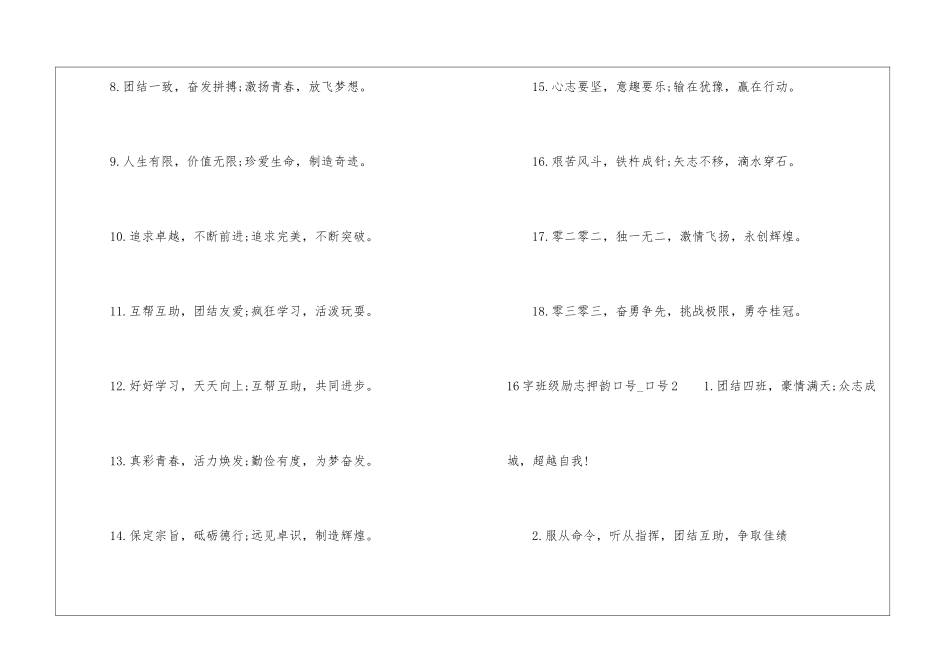 16字班级励志押韵口号-口号-1_第2页