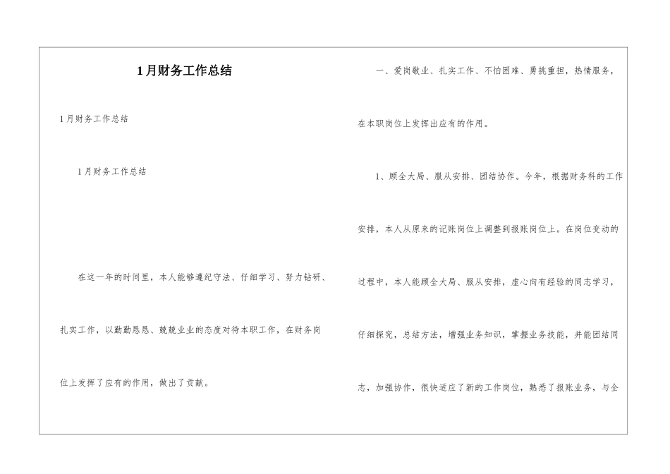 1月财务工作总结_第1页