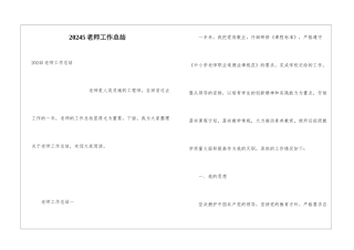 20245教师工作总结