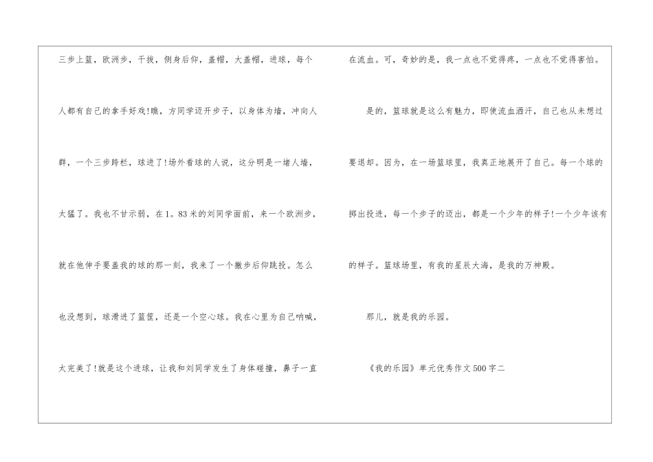 2024《我的乐园》单元优秀作文500字大全_第3页