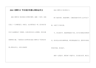 2024《榜样5》节目观后有感心得体会作文