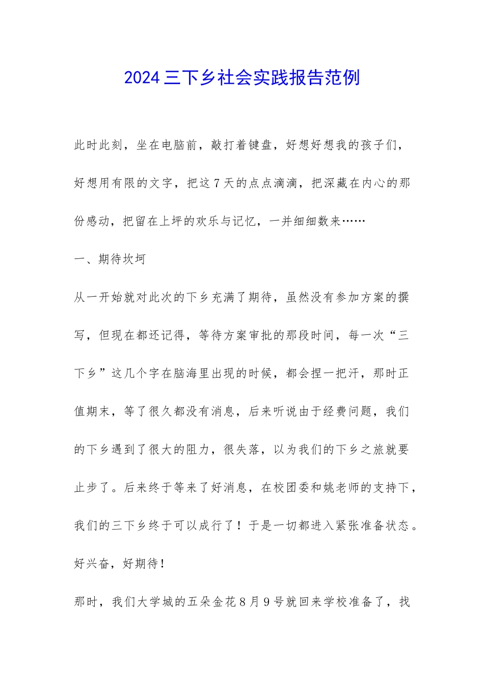 2024三下乡社会实践报告范例-_第1页