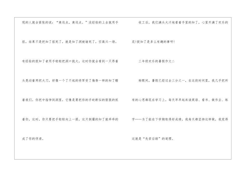 2024三年级快乐的暑假作文六篇_第2页