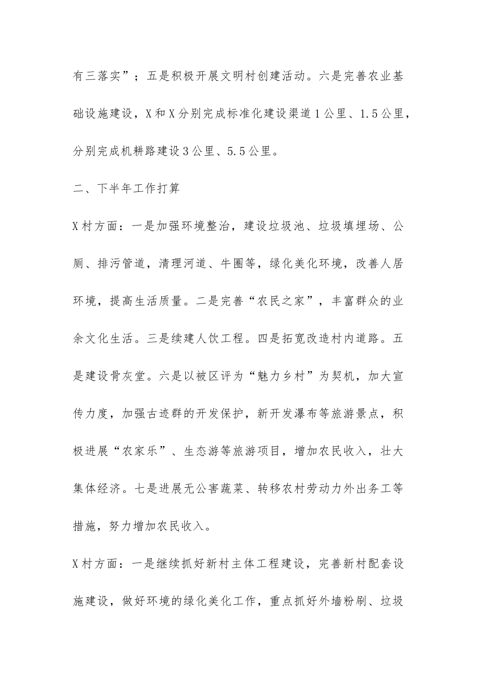 2024上半年镇新农村建设试点村工作总结-_第3页