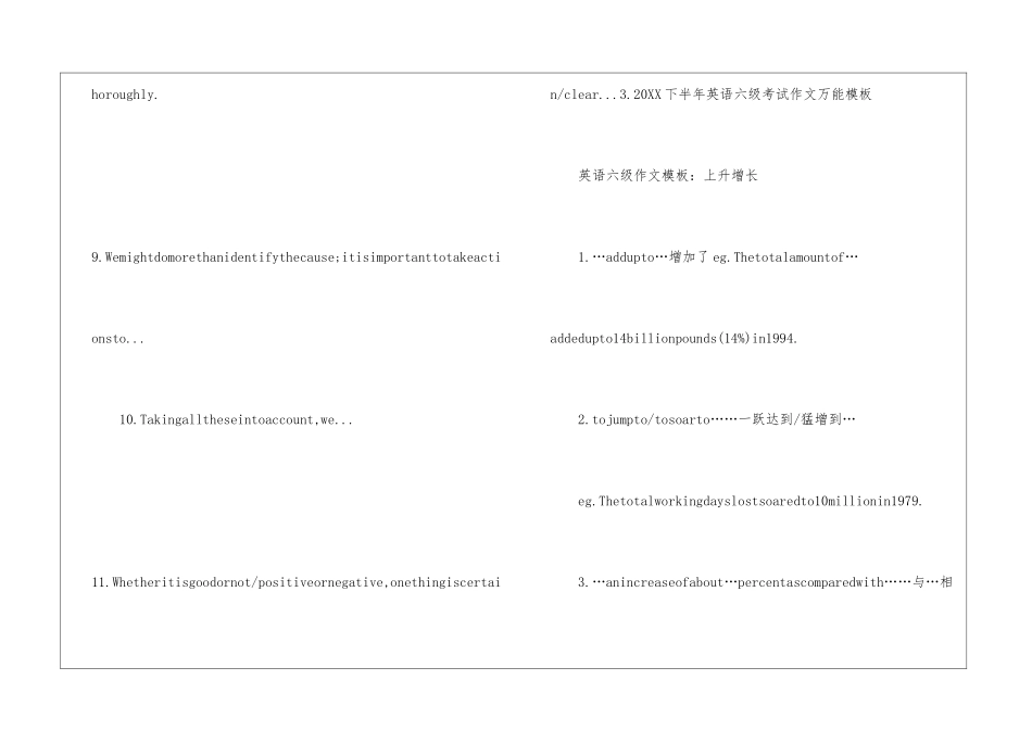 2024下半年英语六级考试作文万能模板_第3页