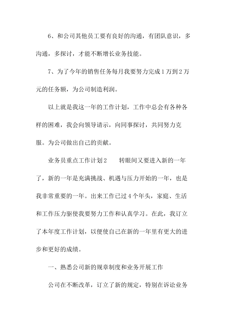 2024业务员重点工作计划_第3页