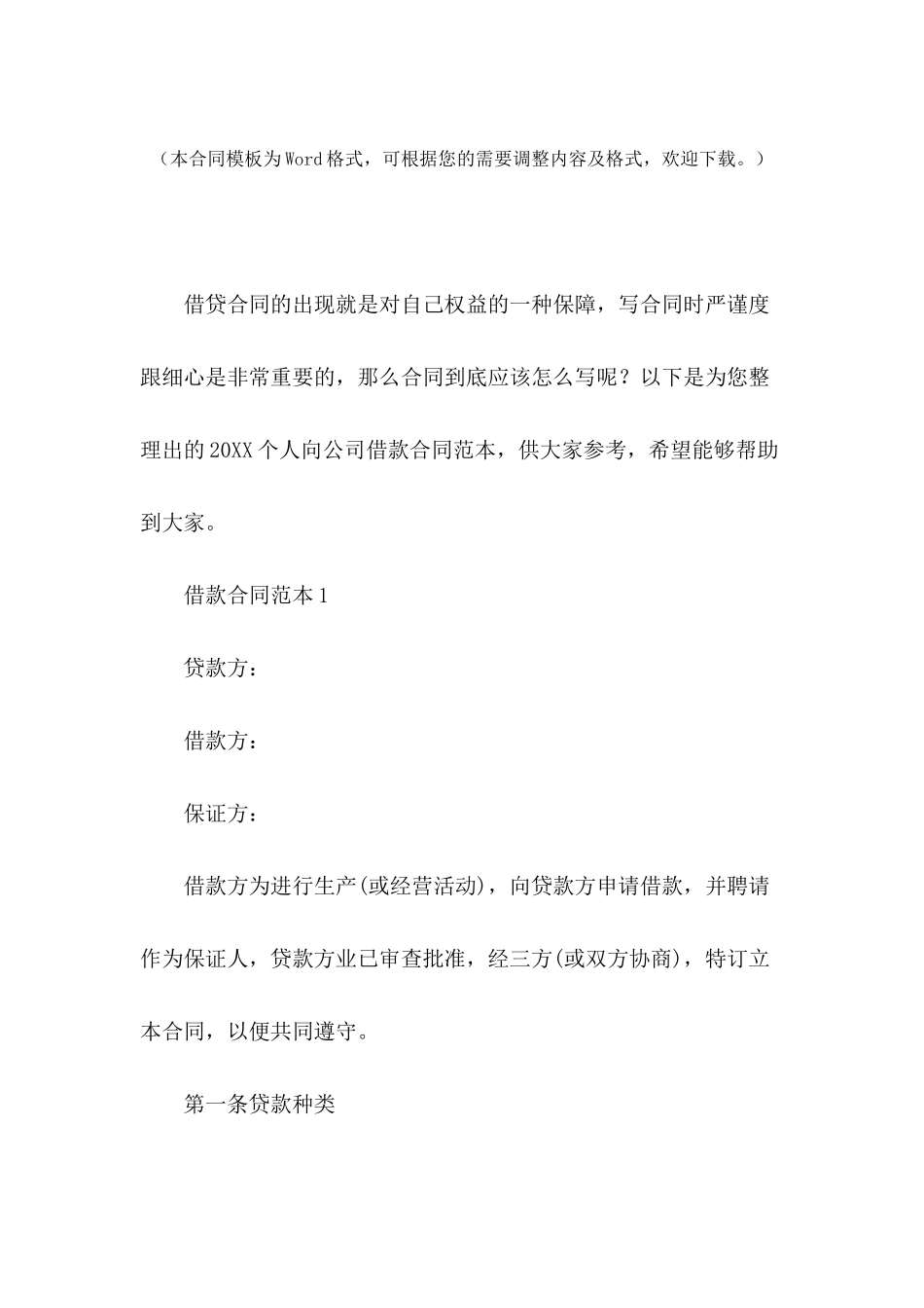 2024个人向公司借款合同范本_第2页