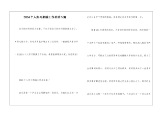 2024个人实习期满工作总结5篇