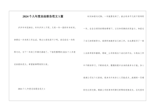 2024个人年度总结报告范文5篇