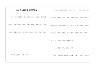 2024个人重点工作年度总结