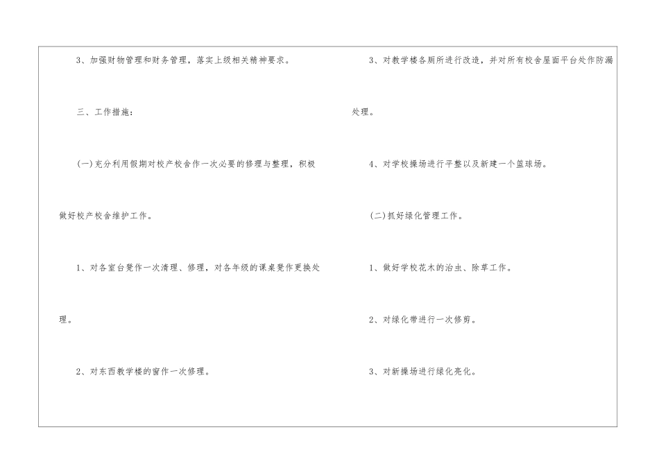 2024中学后勤工作计划_第2页