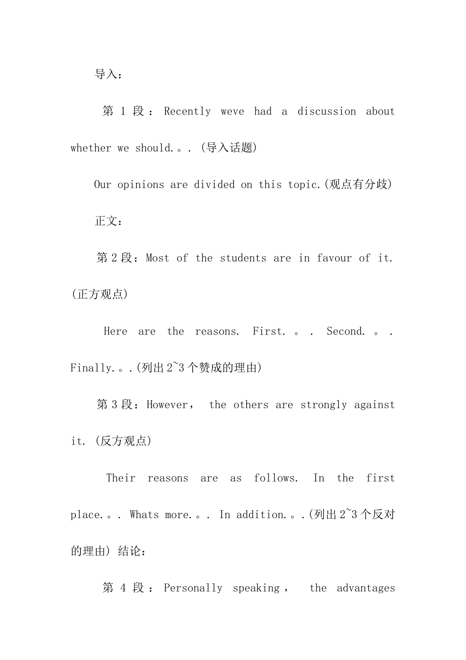 2024中考英语写作常见体裁套路_第3页