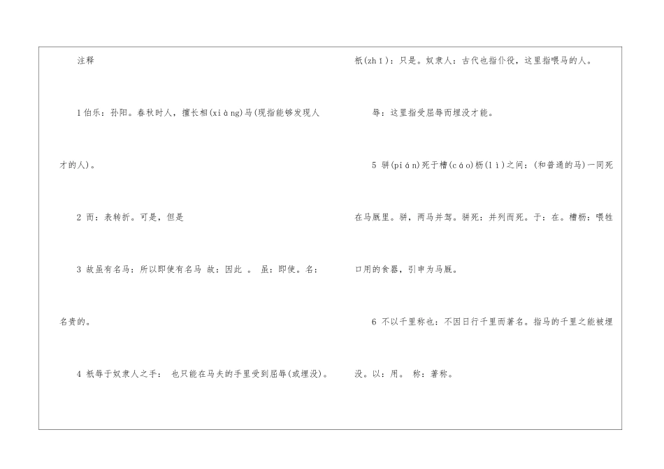 2024中考语文：马说文言文知识点-_第2页