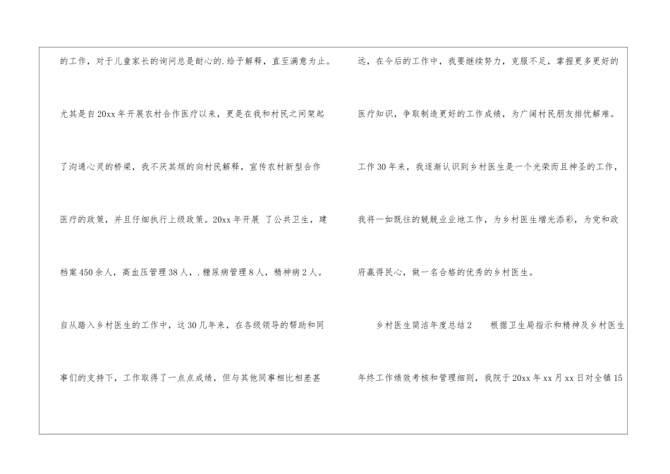 2024乡村医生简洁年度总结_第3页