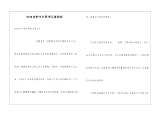 2024乡村医生简洁年度总结
