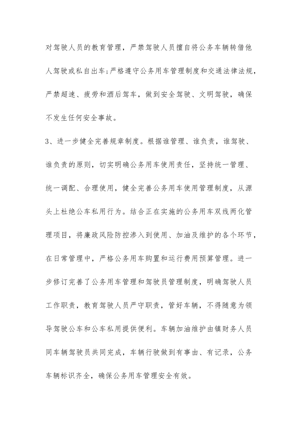 2024乡镇公务用车自查报告-_第3页