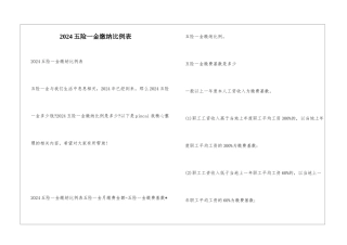 2024五险一金缴纳比例表