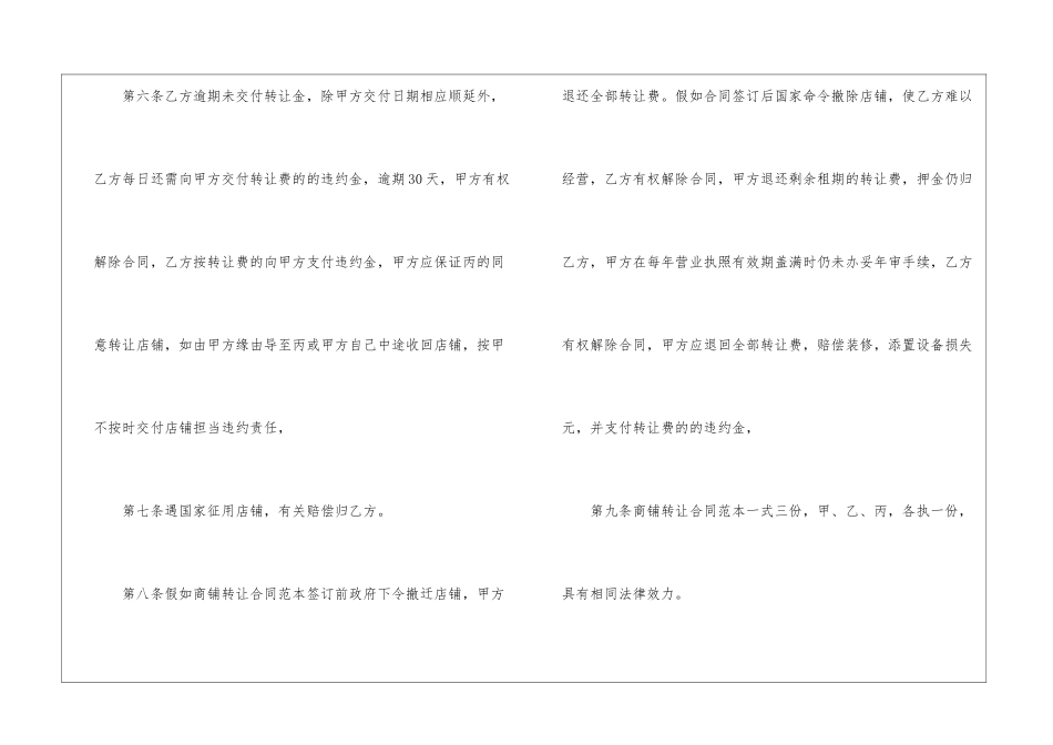 2024京津冀店铺出租合同打印模板_第3页