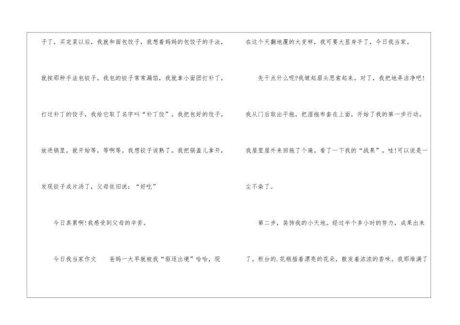 2024今天我当家作文300字_第2页
