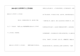 2024会计人员年终个人工作总结