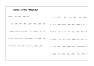 2024会计工作总结