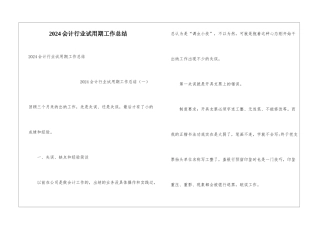 2024会计行业试用期工作总结
