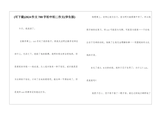 2024作文700字初中初二作文