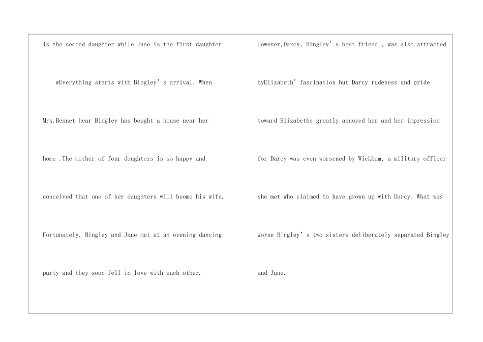 2024傲慢与偏见英文读后感范文-英文读后感_第2页