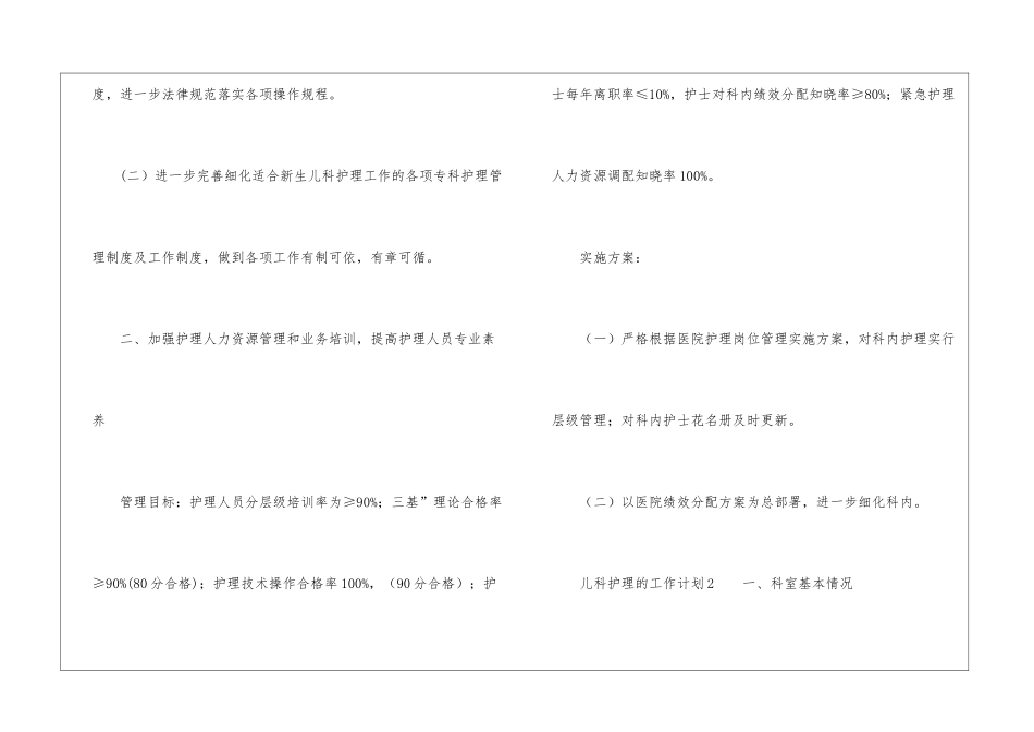 2024儿科护理的工作计划_第2页