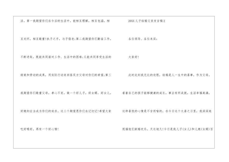 2024儿子结婚父亲发言稿6篇_第2页