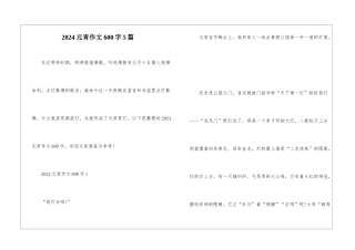 2024元宵作文600字5篇