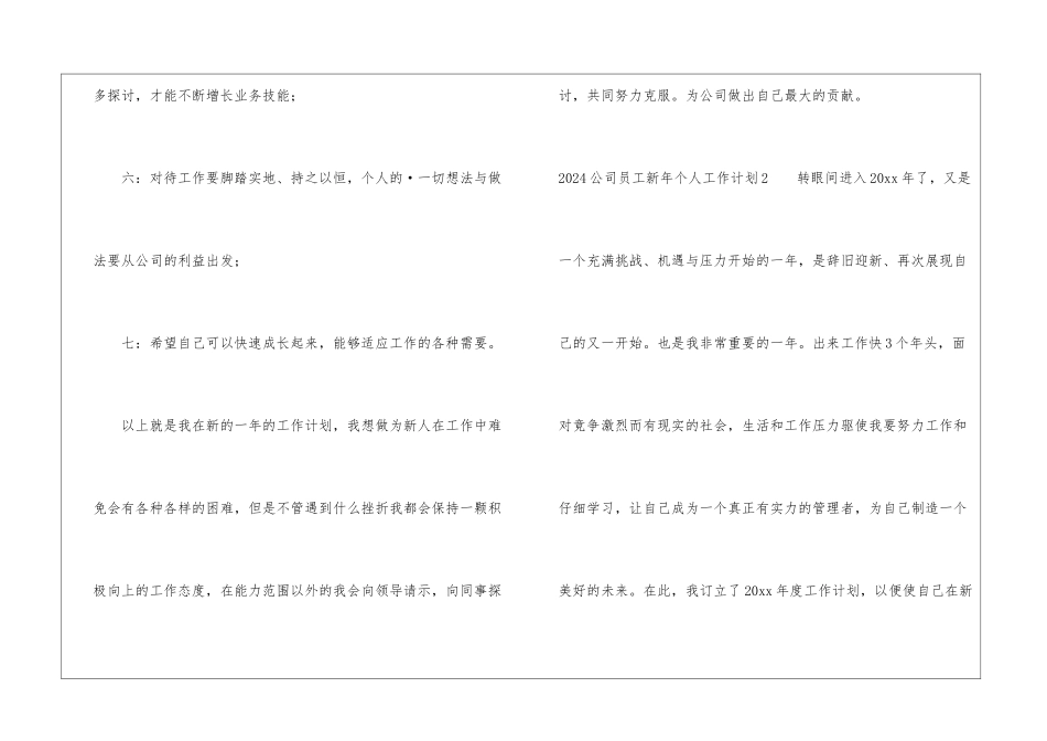 2024公司员工新年个人工作计划_第2页