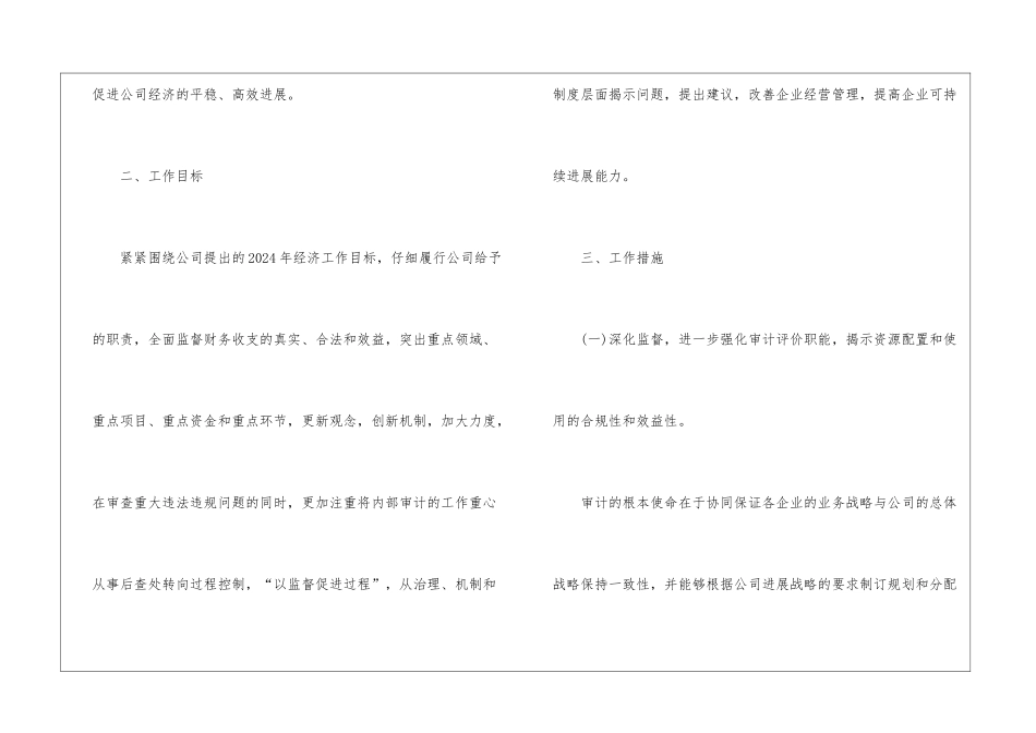2024公司审计师年度工作计划_第2页