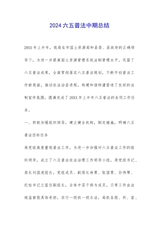 2024六五普法中期总结-
