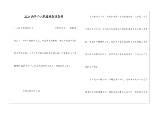 2024关于个人职业规划计划书