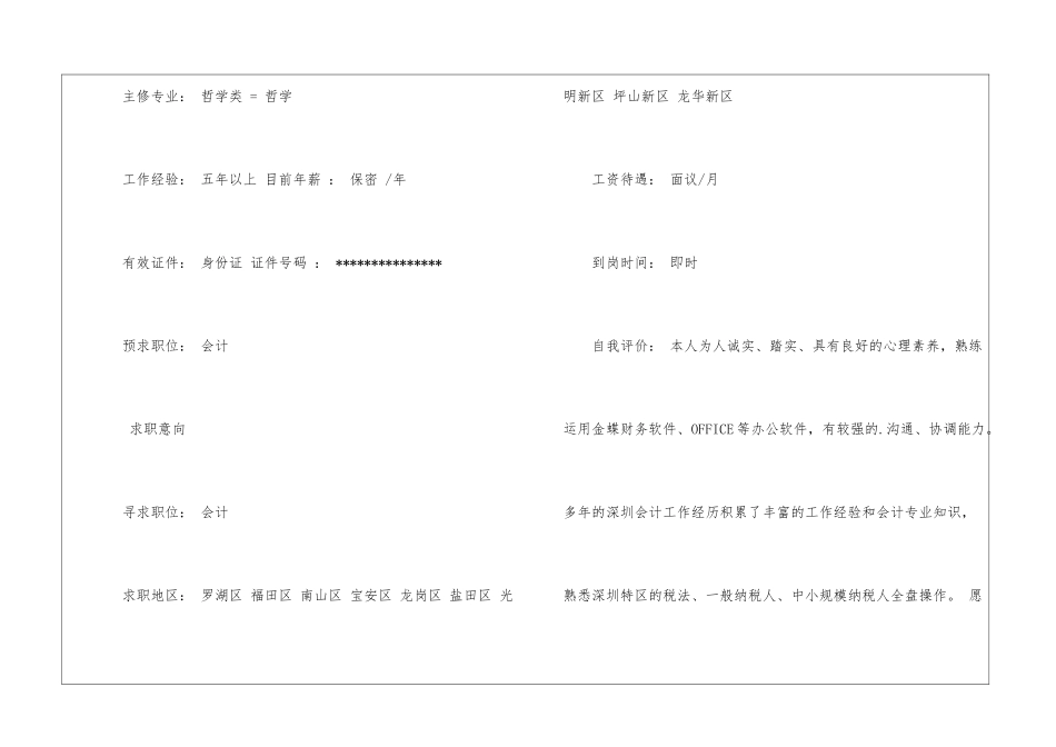 2024关于会计面试简历模板_第2页