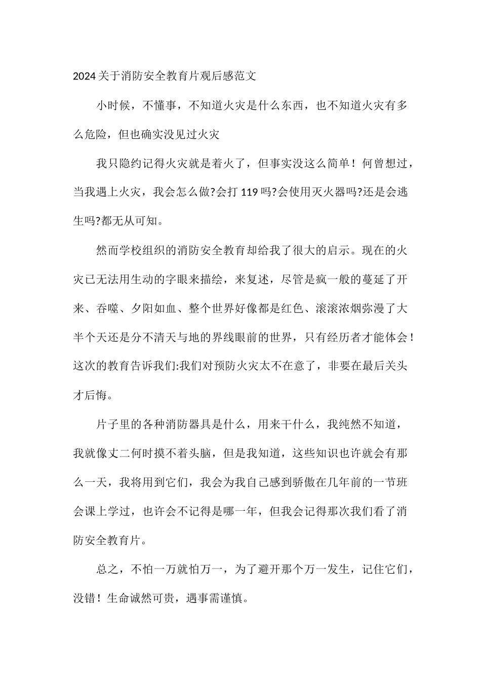 2024关于消防安全教育片观后感_第3页