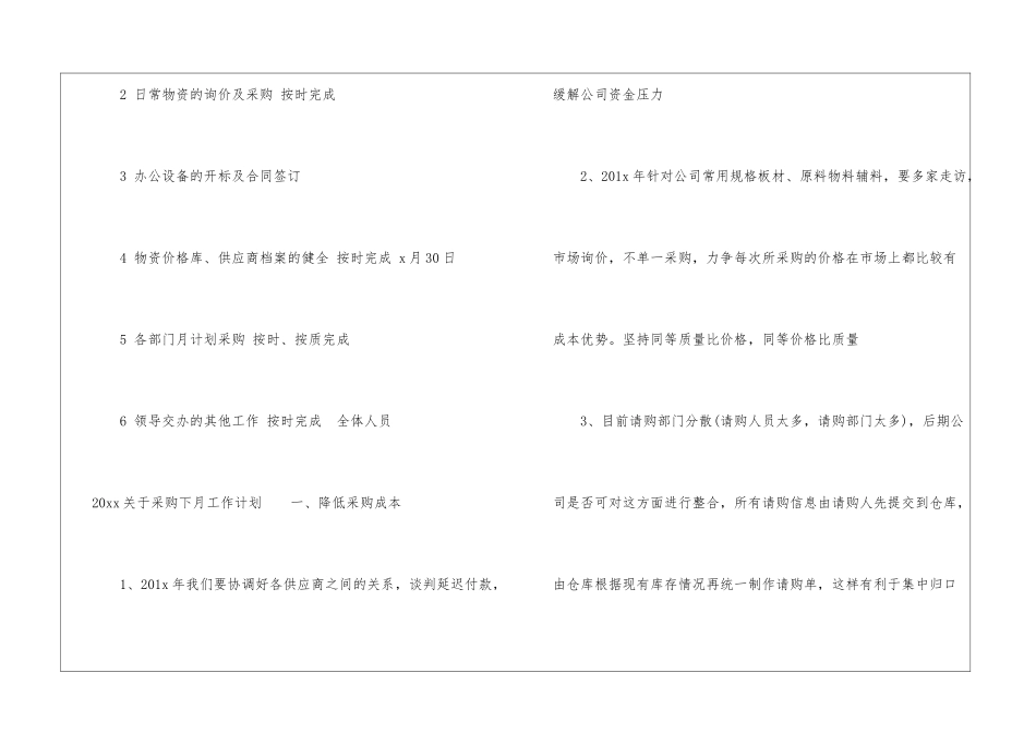 2024关于采购下月工作计划-采购工作计划_第3页