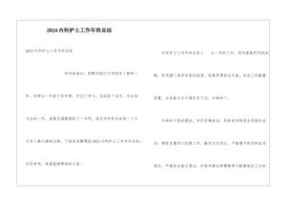 2024内科护士工作年终总结