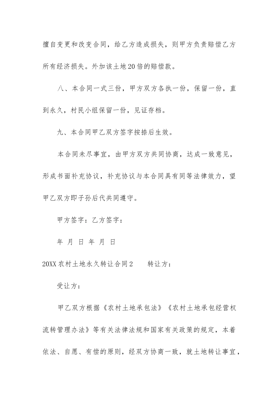 2024农村土地永久转让合同范本-_第3页